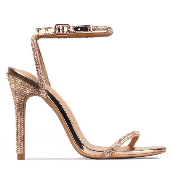 Shoes Rosey Rhinestone Rope Heels Rosegold Poshmark